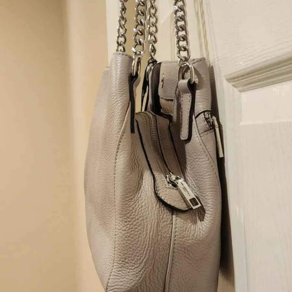 KARL LAGERFELD MAKE OFFER!!! Paris Bouquet Triple Entry Leather Tote Storm Cloud - Picture 10 of 10